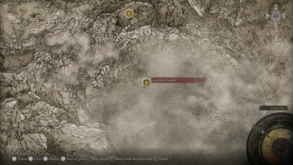 A map showing the location of a boss in Elden Ring: Shadow of the Erdtree