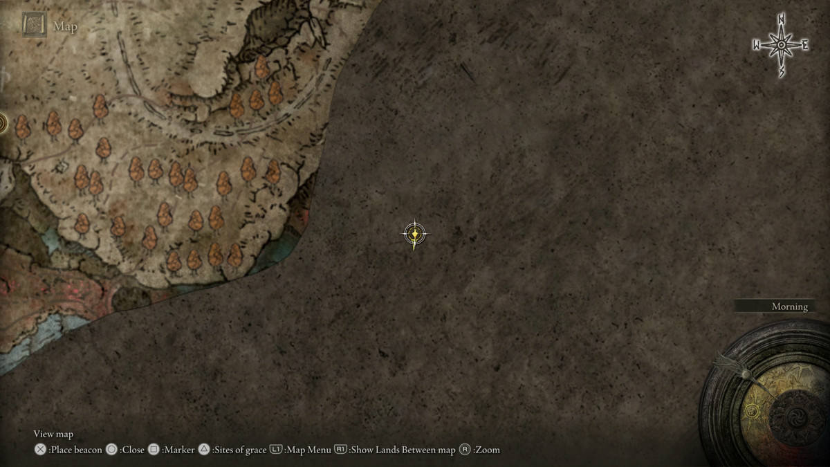 A map showing the location of a boss in Elden Ring: Shadow of the Erdtree