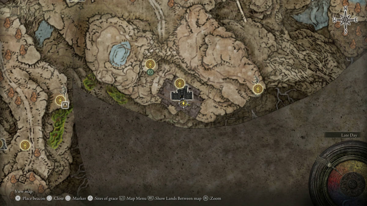 A map showing the location of a boss in Elden Ring: Shadow of the Erdtree