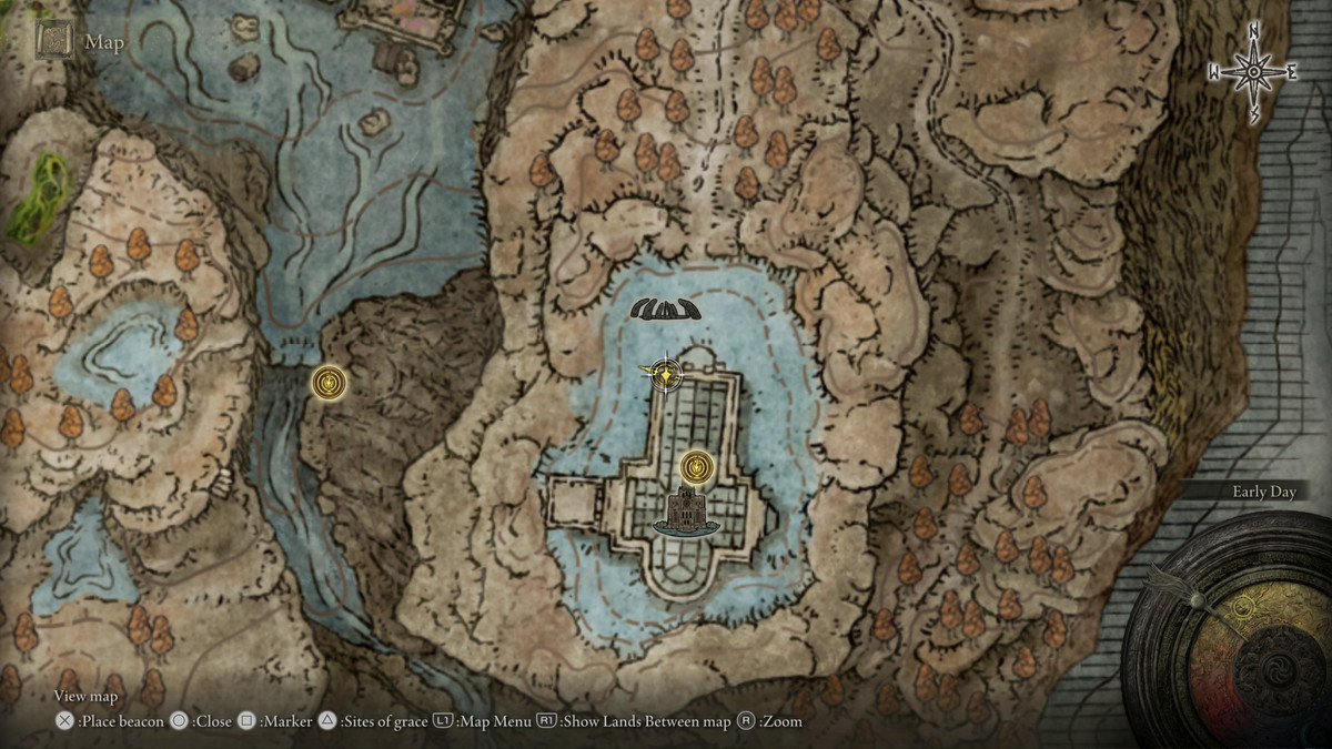 A map showing the location of a boss in Elden Ring: Shadow of the Erdtree