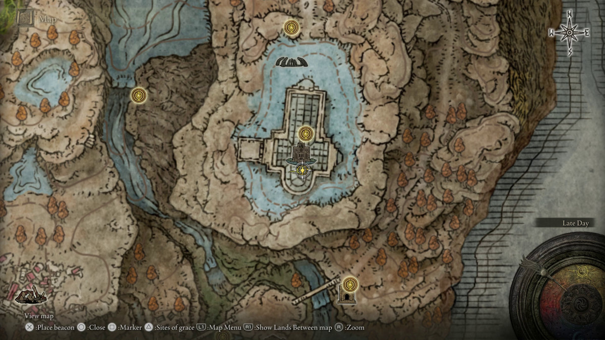 A map showing the location of a boss in Elden Ring: Shadow of the Erdtree