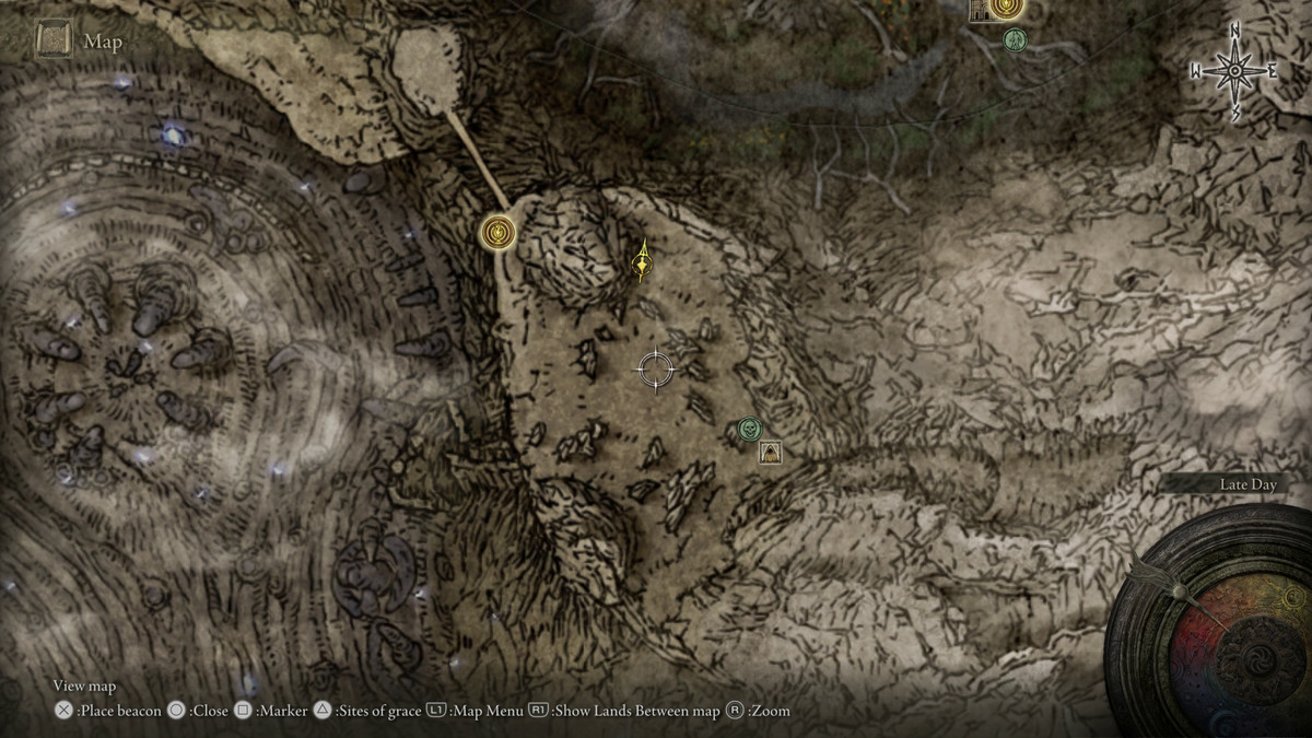 A map showing the location of a boss in Elden Ring: Shadow of the Erdtree