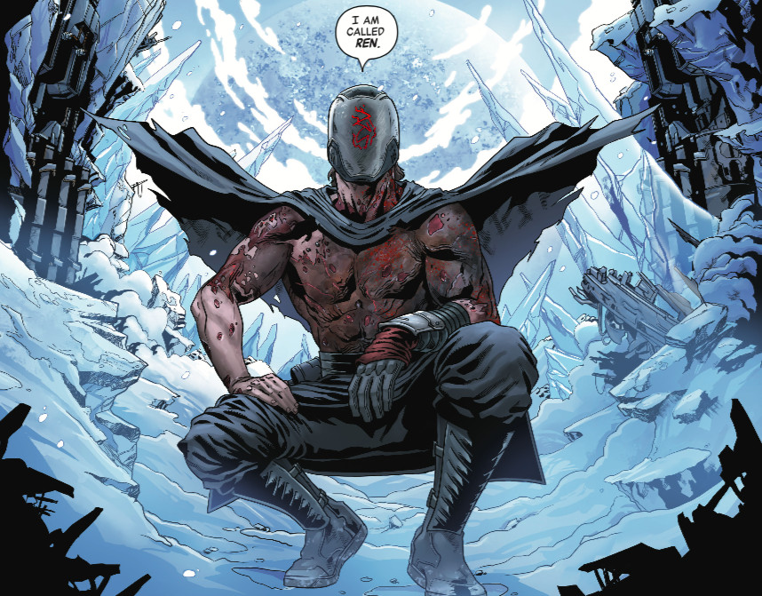 “ren” the leader of the knights of ren squats on a snow planet and says “I am Ren.” in the comic book The Rise of Kylo Ren